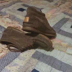 Brown Suede  Frye Moccasin Boots